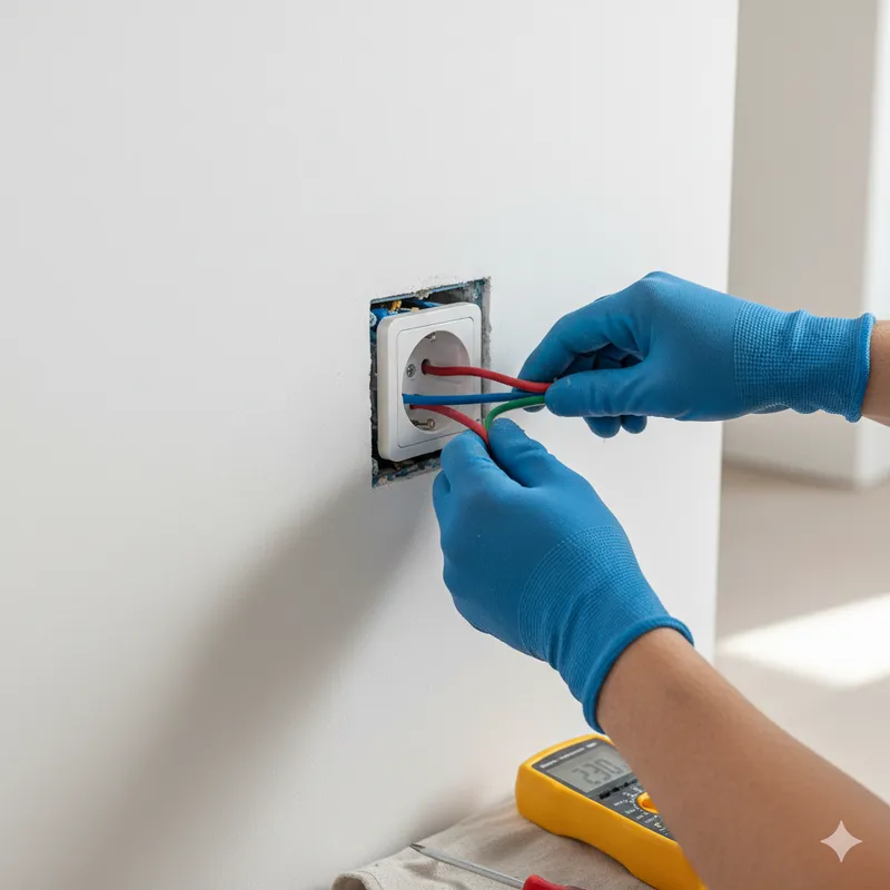 Trabalho de reparação de quadro elétrico